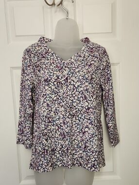 Chico's 3/4 Sleeve, V-neck, Pima Cotton Tee, NWOT, Size 1 (M/8)